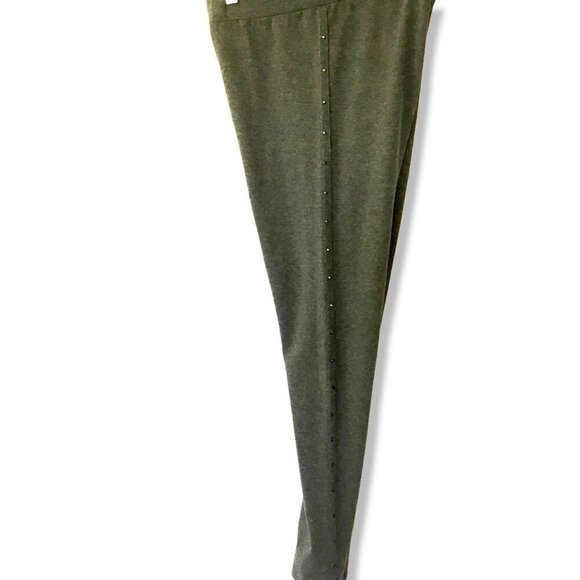 Style & Co Leggings Black Beaded Leg Charcoal Gray 7/8 Length Women's Sz Medium - Picture 2 of 8